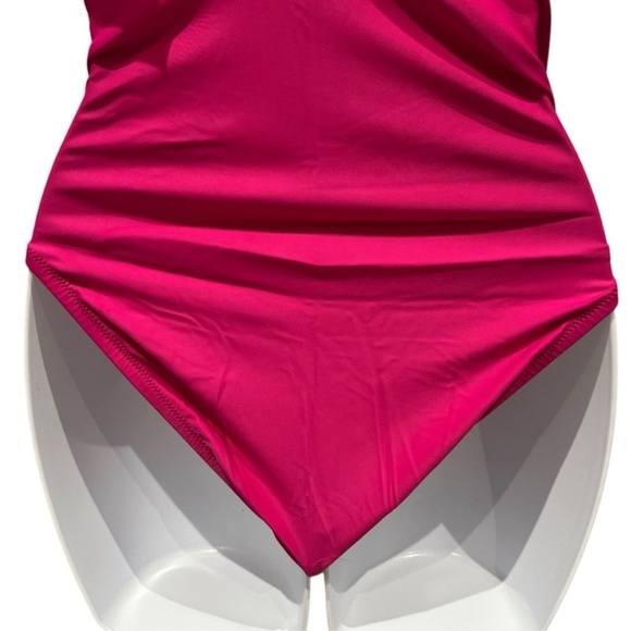 J. Crew Ruched Ruffle One-Piece Swimsuit Radiant Fuchsia Pink 24 New with Tag - Picture 10 of 14